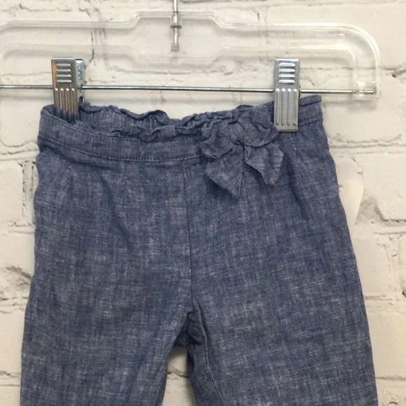 3-6M Janie & Jack Girls Linen Pants with Bow - Picture 2 of 4